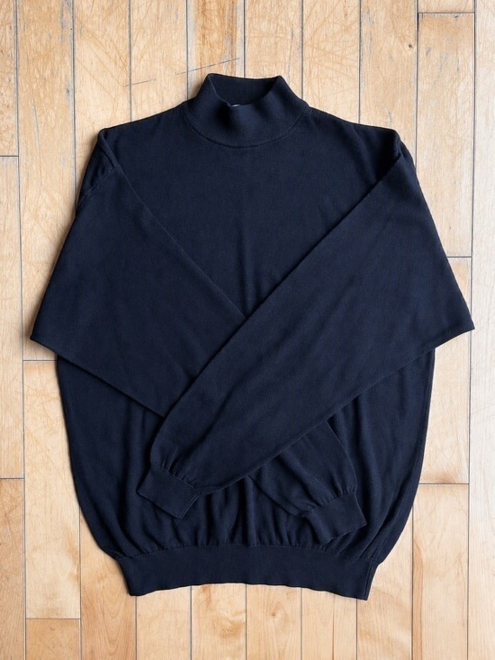 Modango Italian-Made Dolman Sleeve Minimalist Knit Mock Neck Sweater Size XL/XXL